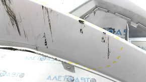 Bare front bumper Audi A4 B9 17-19 without washers, for 4 parking sensors, white, without plug, scratches, broken fasteners,