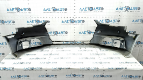 Bare front bumper Audi A4 B9 17-19 without washers, for 4 parking sensors, white, without plug, scratches, broken fasteners,