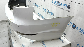 Bare rear bumper for Audi A4 B9 17-19 with 4 parking sensors, white, with central mount, without plug, broken mounts, pressed