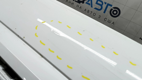 Bare rear bumper for Audi A4 B9 17-19 with 4 parking sensors, white, with central mount, without plug, broken mounts, pressed