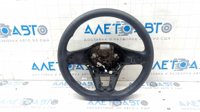 The steering wheel is bare, Volkswagen ID.4 23-25, black leather, heated, with scuffs.