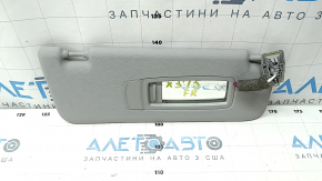 Right sun visor BMW X3 F25 11-17 gray, without hook, broken mounting cap