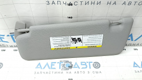 Right sun visor BMW X3 F25 11-17 gray, without hook, broken mounting cap