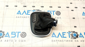Jeep Compass 17-21 shifter cover, black leather, chrome trim, broken trim