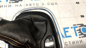 Jeep Compass 17-21 shifter cover, black leather, chrome trim, broken trim