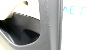 Door trim, rear left, Mercedes W213 E 17-23, black leather, beige leather insert, beige leather armrest, without curtain, wood insert, Burmester, with overlays and handle, tears