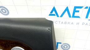 Door trim, rear left, Mercedes W213 E 17-23, black leather, beige leather insert, beige leather armrest, without curtain, wood insert, Burmester, with overlays and handle, tears
