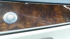 Door trim panel, rear right Mercedes W213 E 17-23, black leather, beige leather insert, beige leather armrest, without curtain, wood insert, Burmester, with overlays and handle, scratch