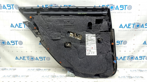 Door trim panel, rear right Mercedes W213 E 17-23, black leather, beige leather insert, beige leather armrest, without curtain, wood insert, Burmester, with overlays and handle, scratch