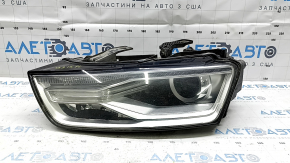 Left front headlight assembly for Audi Q3 8U 16-18 xenon, polishable, yellow DRL strip