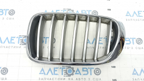 Radiator grill left BMW X3 F25 15-17 nostril, chrome, sand