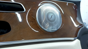 Door trim, front left, Mercedes W213 E 17-23, black leather, beige leather insert, beige leather armrest, without curtain, wood insert, Burmester, with overlays and handle, butt, dented