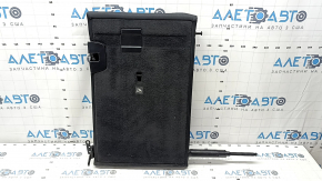 Rear seat backrest, 2nd row, left, BMW X3 F25 11-17, black leather, with seat belt, broken lock cover mount, scratches on the cover