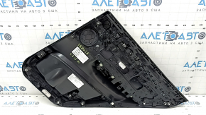 Rear left door panel assembly for BMW X3 F25 11-17, black leather without curtain, black armrest and code insert, Anthracite molding, scratches, nicks, needs cleaning