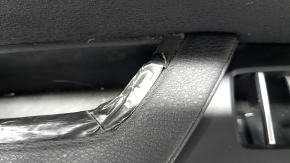 Front left door panel assembly BMW X3 F25 11-17 black leather, armrest and code insert black, Anthracite molding, scratches, broken handle