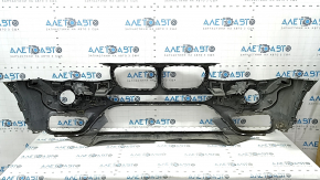 Bare front bumper BMW X3 F25 15-17 without park assist under LED fog lights, graphite, broken fasteners, scratches