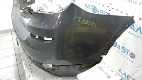 Bare rear bumper BMW X3 F25 15-17 for parking sensors, graphite, broken, missing fragments, scratches, broken fasteners