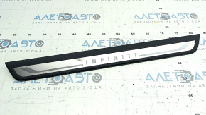 Front left outer door sill plate for Infiniti Q50 14-20, black, chrome, chrome bumps, scratches