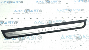 Front right outer door sill plate for Infiniti Q50 14-20, black, chrome, chrome bumps, scratches