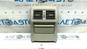 Infiniti Q50 14-20 rear center console trim, beige, with deflector and ashtray, bumpers