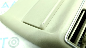 Infiniti Q50 14-20 rear center console trim, beige, with deflector and ashtray, bumpers