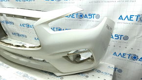Infiniti Q50 18-20 front bumper without parking sensors, white, scratches