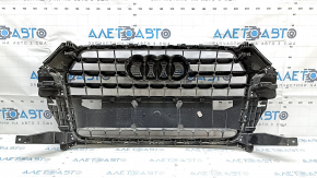 Audi Q3 8U 16-18 radiator grille assembly with emblem, gloss black, scratches on chrome