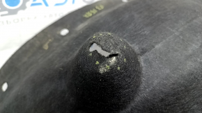 The rear right fender liner of a BMW X3 F25 11-17 has torn fasteners.