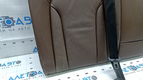 Rear seat, 2nd row, upper right, Audi Q3 8U 15-18, brown leather, with belt, dry-cleanable, broken armrest opening handle mount