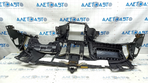 Infiniti Q50 18-21 black dashboard without airbag, under speaker, cracks, whitened plastic