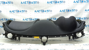 Infiniti Q50 18-21 black dashboard without airbag, under speaker, cracks, whitened plastic
