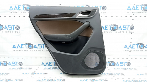 Door trim panel rear left Audi Q3 8U 15-18 black with brown leather, wood trim, with handle, broken fasteners
