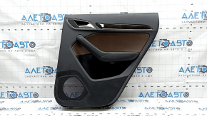 Door trim panel, rear right, Audi Q3 8U 15-18, black with brown leather, wood trim, with handle, broken fasteners