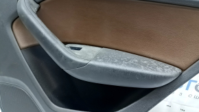 Door trim panel, rear right, Audi Q3 8U 15-18, black with brown leather, wood trim, with handle, broken fasteners