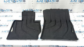 Set of floor mats for BMW X3 F25 15-17, black rubber, worn, emblem missing