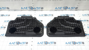 Set of floor mats for BMW X3 F25 15-17, black rubber, worn, emblem missing