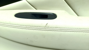 Door trim panel rear right Infiniti Q50 14-20 beige, armrest and insert beige leather, molding under the tree, gray molding, with handle, tear
