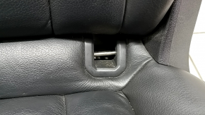 Rear seats, 2nd row, left, Audi Q7 4L 10-15 with seat belt, heated, black leather, dents, scratches, needs cleaning, worn seat belt, missing button cover