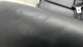 Rear seats, 2nd row, left, Audi Q7 4L 10-15 with seat belt, heated, black leather, dents, scratches, needs cleaning, worn seat belt, missing button cover