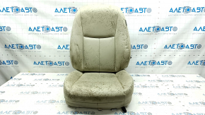Driver's seat upholstery for an Infiniti Q50 14-20, beige leather, heated, dented leather, worn, oxidized chips, dry cleanable