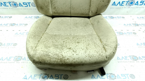 Driver's seat upholstery for an Infiniti Q50 14-20, beige leather, heated, dented leather, worn, oxidized chips, dry cleanable