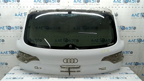 Bare tailgate with glass for an Audi Q7 4L, 10-15 tinted, white LS9R, scratches on the glass