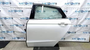Rear left door assembly Ford Fusion mk5 13-17 keyless, white YZ, cobweb on the trim, bumpers