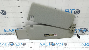 Left visor for Audi Q7 4L 10-15, gray, cloth, no hook, needs cleaning, broken latch