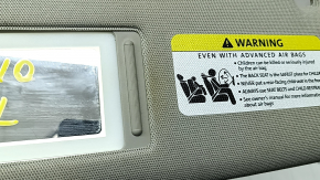 Left visor for Audi Q7 4L 10-15, gray, cloth, no hook, needs cleaning, broken latch