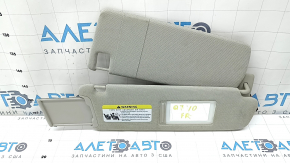 Right visor for Audi Q7 4L 10-15, gray, cloth, no hook, needs cleaning, broken latch