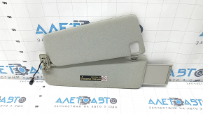 Right visor for Audi Q7 4L 10-15, gray, cloth, no hook, needs cleaning, broken latch