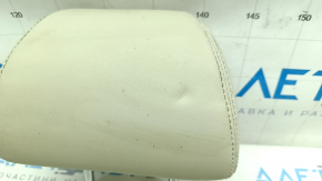 Rear left headrest for Infiniti Q50 14-24, beige leather, dented, needs cleaning