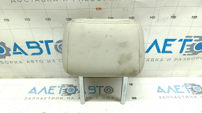 Rear left headrest for Infiniti Q50 14-24, beige leather, dented, needs cleaning