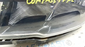 Jeep Compass 17-21 halogen front left headlight, with mount, broken mount, oxidized connector, scratch